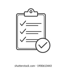 Checklist icon. Clipboard icon. Flat design. Vector illustration.