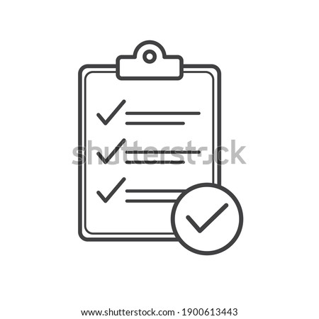 Checklist icon. Clipboard icon. Flat design. Vector illustration.