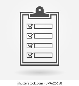 Checklist icon. Clipboard with checklist symbol concept. Vector illustration