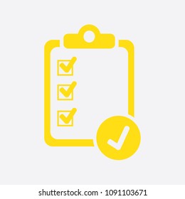 The checklist icon. Clipboard symbol. Flat Vector illustration