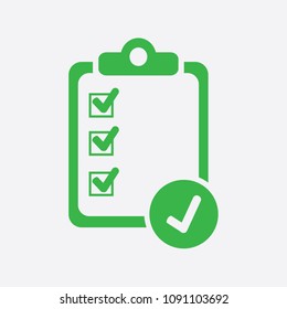 The checklist icon. Clipboard symbol. Flat Vector illustration