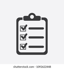 The checklist icon. Clipboard symbol. Flat Vector illustration