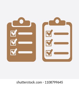 The checklist icon. Clipboard symbol. Flat Vector illustration