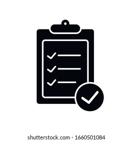 Icono de lista de comprobación. Símbolo del Portapapeles. Ilustración de Vector plano