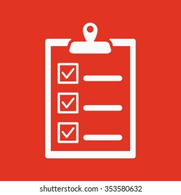 The checklist icon. Clipboard symbol. Flat Vector illustration