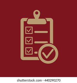The checklist icon. Clipboard symbol. Flat Vector illustration