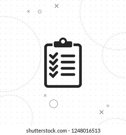 Checklist icon, Clipboard icon, vector best flat icon on texture background , EPS 10
