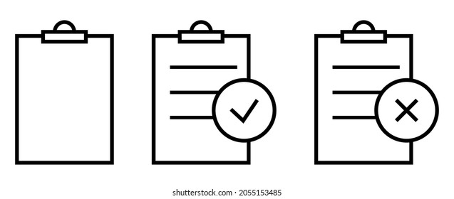 Colección de iconos de lista de verificación. Ilustración del vector 