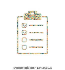 Checklist icon. Colored mosaic with polygons