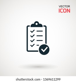 Checklist icon. Declarations linear icon. Flat illustration of clipboard with checklist