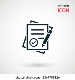Checklist icon. Declarations linear icon. Flat illustration of clipboard with checklist