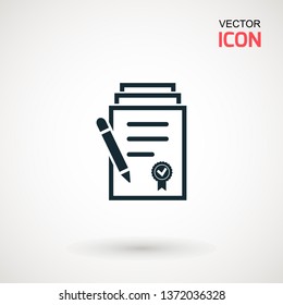 Checklist icon. Declarations linear icon. Flat illustration of clipboard with checklist