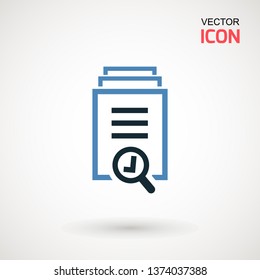 Checklist icon. Declarations linear icon. Flat illustration of clipboard with checklist