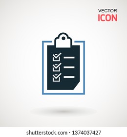 Checklist icon. Declarations linear icon. Flat illustration of clipboard with checklist