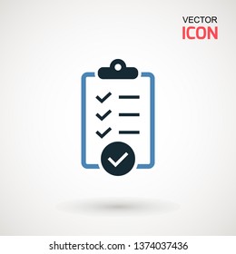Checklist icon. Declarations linear icon. Flat illustration of clipboard with checklist