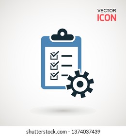 Checklist icon. Declarations linear icon. Flat illustration of clipboard with checklist