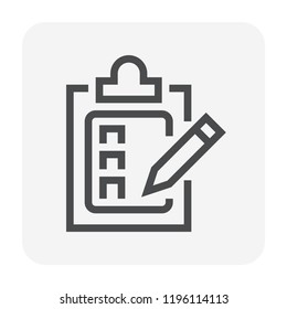 Checklist icon design, 48x48 perfect pixel and editable stroke.