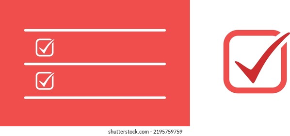 Checklist icon design application on documents or websites with various harmonious colors