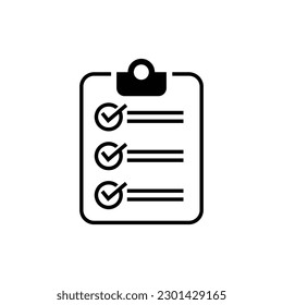 diseño de iconos de lista de verificación. signo y símbolo de documento para sitio web y aplicación.