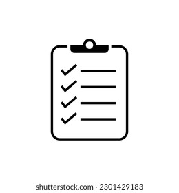 diseño de iconos de lista de verificación. signo y símbolo de documento para sitio web y aplicación.