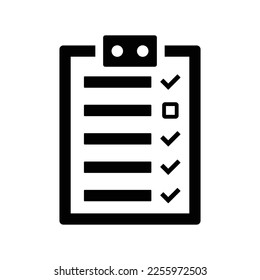 Checklist icon. Editable vector isolated on a white background.