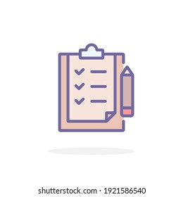 Checklist icon in filled outline style. For your design, logo. Vector illustration.