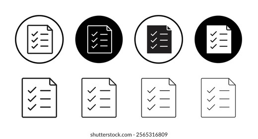 Checklist icon Flat art in black and white isolated