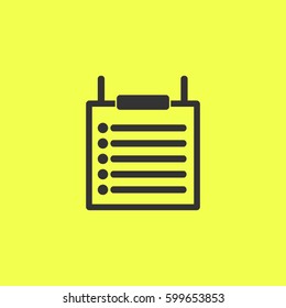 Checklist icon flat. Black pictogram on white background. Vector illustration symbol and bonus button