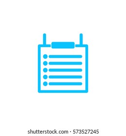 Checklist icon flat. Blue pictogram on white background. Vector illustration symbol