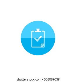 Checklist icon in flat color circle style. Office report information