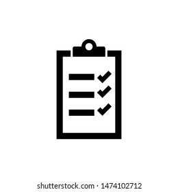 Checkliste Symbol in flachem Design. Clipboard-Symbol
