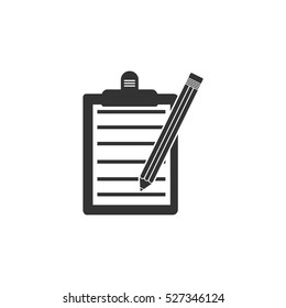 Checklist icon flat. Illustration isolated vector sign symbol
