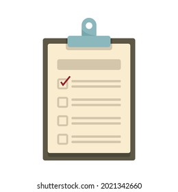 Icono de lista de verificación. Ilustración plana del icono vector de lista de verificación aislado en fondo blanco