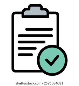 Checklist icon in flat line style representing tasks organization and productivity ideal for planning management and efficiency concepts.