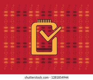 Checklist icon flat. new color pictogram on new style background. Vector illustration symbol