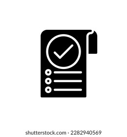 Checklist icon in flat style. Check mark vector illustration on white isolated background. Survey business concept.