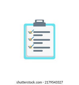diseño de estilo plano de icono de lista de verificación. ilustración vectorial de icono de lista de verificación. aislado de fondo blanco.