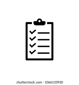 Checklist icon in flat style. To do list symbol isolated on white background. Simple abstract check list icon in black. Modern flat vector illustration for graphic design, Web, UI, mobile upp