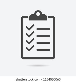 Checklist icon flat style isolated on background. Checklist sign symbol for web site and app design.