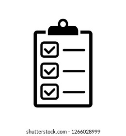 Checklist icon flat style isolated on background. Checklist sign symbol for web site and app design.