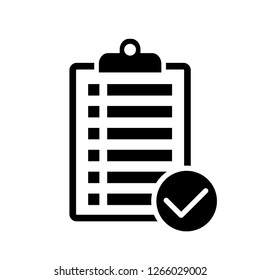 Checklist icon flat style isolated on background. Checklist sign symbol for web site and app design.