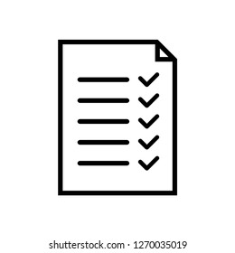 Checklist icon flat style isolated on background. Checklist sign symbol for web site and app design.