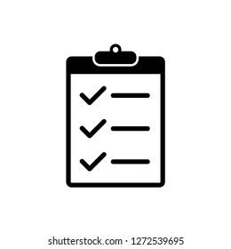 Checklist icon flat style isolated on background. Checklist sign symbol for web site and app design.