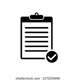 Checklist icon flat style isolated on background. Checklist sign symbol for web site and app design.