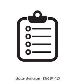 Checklist icon flat style isolated on background. Checklist sign symbol for web site and app desig