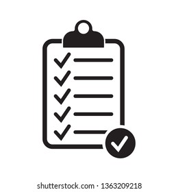 Checklist icon flat style isolated on background. Checklist sign symbol for web site and app desig