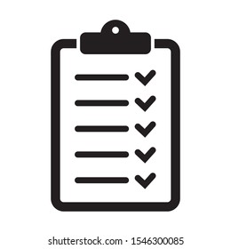 Checklist icon flat style isolated on background. Checklist sign symbol for web site and app design.