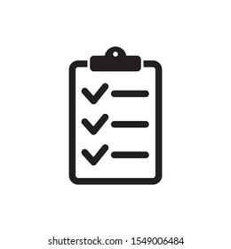 Checklist icon flat style isolated on background. Checklist sign symbol for web site and app design.