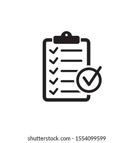 Checklist Icon Flat Style Isolated On Background. Checklist Sign Symbol For Web Site And App Design.