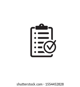 Checklist icon flat style isolated on background. Checklist sign symbol for web site and app design.